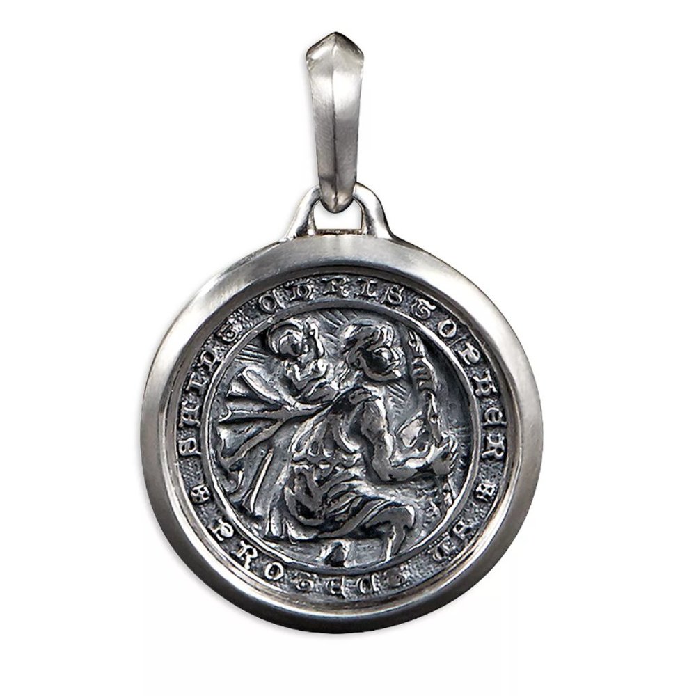 $375 David Yurman St. Christopher Amulet in Sterling Silver 925 - 34.5mm